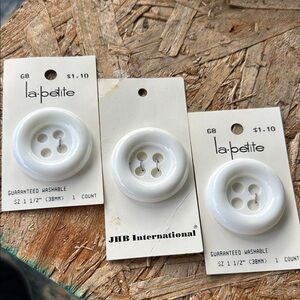Vintage Big White Buttons